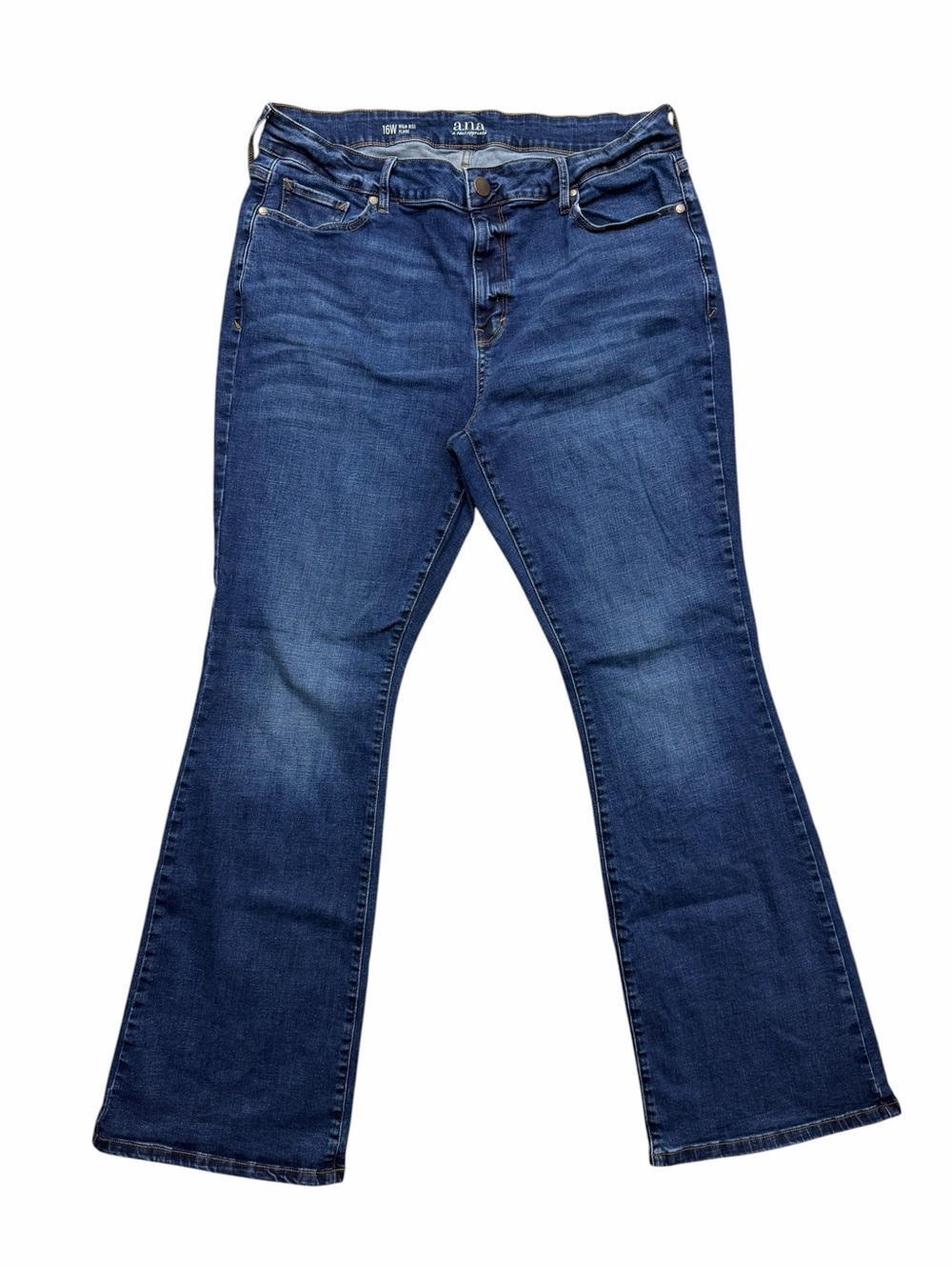 a.n.a High Rise Flare Jeans Womens 16W Dark Wash Stretch Denim